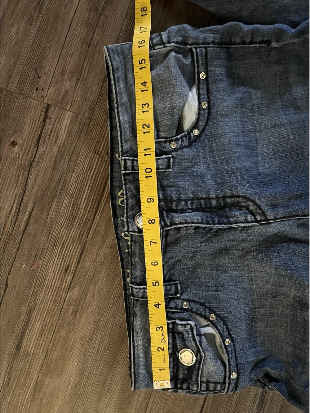 Y2K UKnighted Royal Jeans Sz 10 Boot Cut Dark Wash Pants - Picture 4 of 5